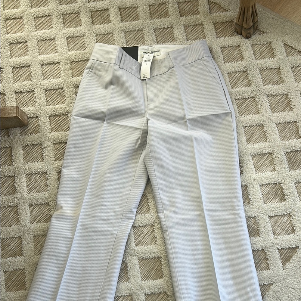 Banana Republic Light Gray Pinstripe Dress Pants - Slim Straight